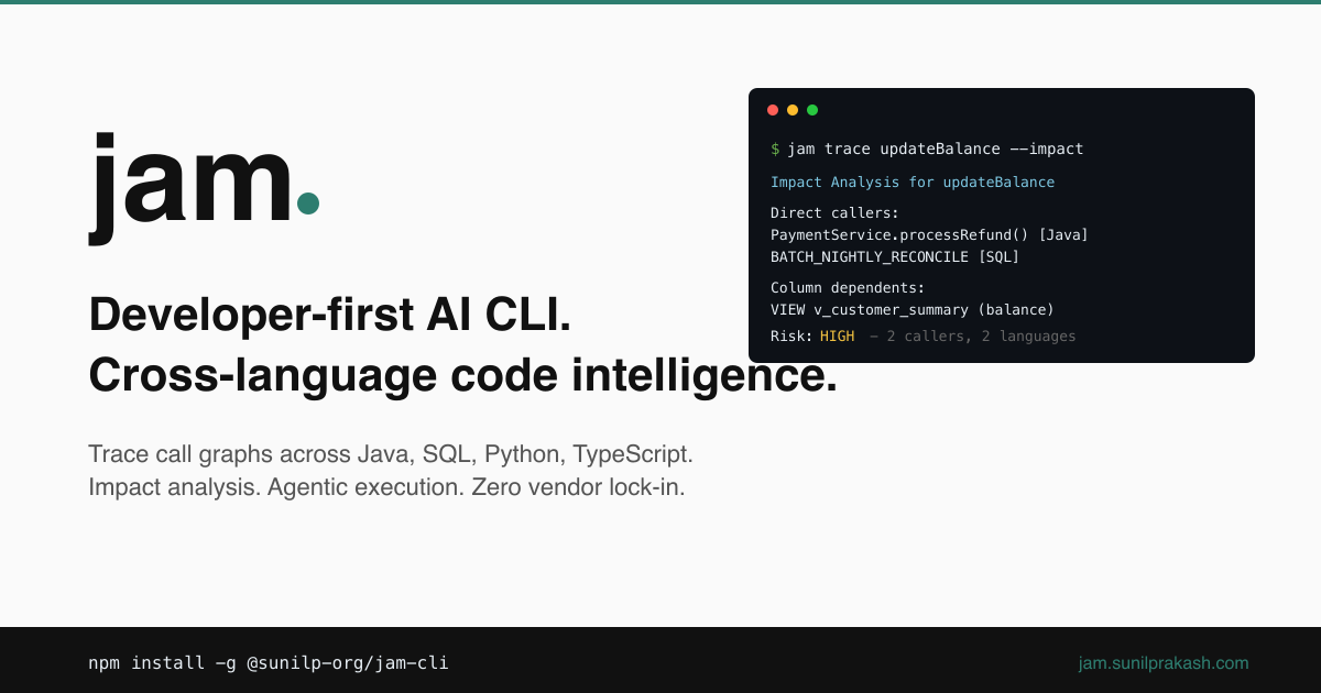 Jam — Cross-Language Code Intelligence from Your Terminal